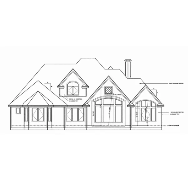 European House Plan Rear Elevation - Naperville European Style Home 026D-1324 - Shop House Plans and More