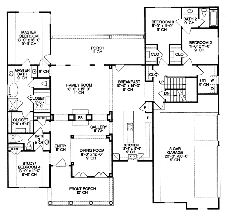 Traditional House Plan First Floor - Daley Two-Story Home 026D-1350 - Search House Plans and More
