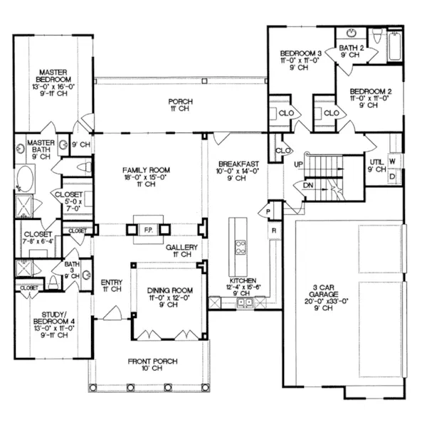 Ranch House Plan First Floor - Daley Two-Story Home 026D-1350 - Search House Plans and More