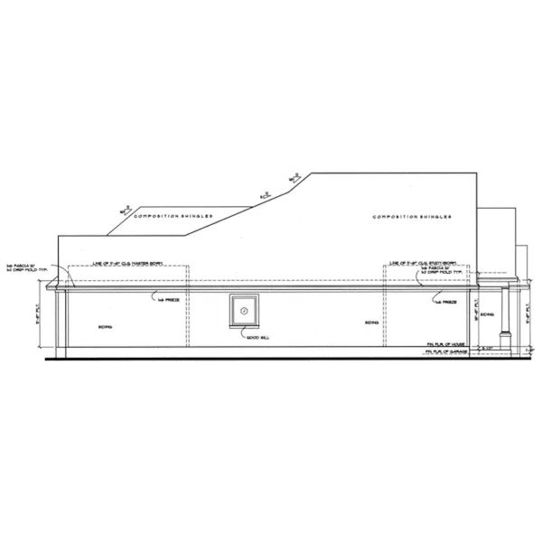 Ranch House Plan Left Elevation - Daley Two-Story Home 026D-1350 - Search House Plans and More