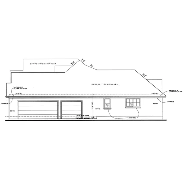 Ranch House Plan Right Elevation - Daley Two-Story Home 026D-1350 - Search House Plans and More