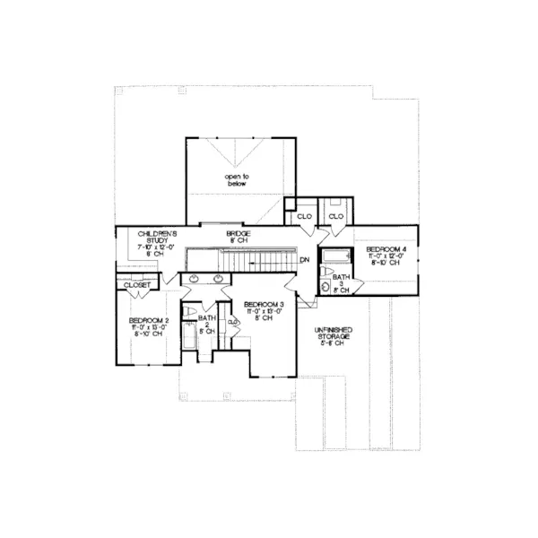 Traditional House Plan Second Floor - Sutton Park Arts And Crafts Home 026D-1353 - Shop House Plans and More