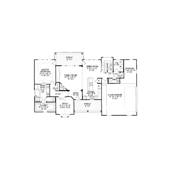 Traditional House Plan First Floor - Walton Farm Country Home 026D-1354 - Shop House Plans and More