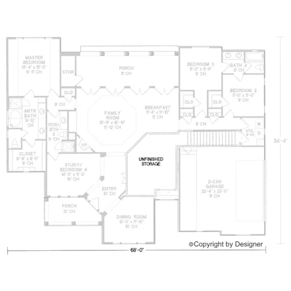 Southern House Plan Second Floor - Cermak Country Home 026D-1365 - Search House Plans and More