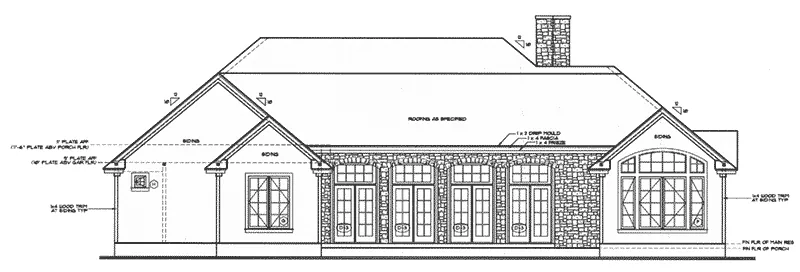 Country House Plan Rear Elevation - Cermak Country Home 026D-1365 - Search House Plans and More