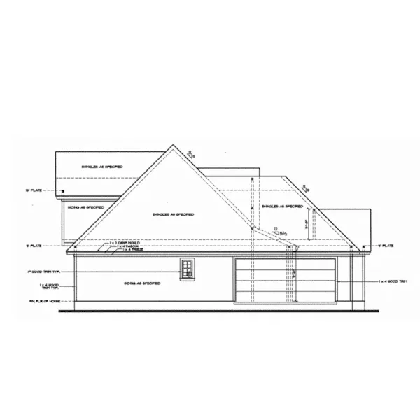 Traditional House Plan Left Elevation - Glenbrook Country Home 026D-1368 - Search House Plans and More