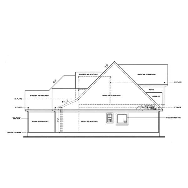 Traditional House Plan Right Elevation - Glenbrook Country Home 026D-1368 - Search House Plans and More