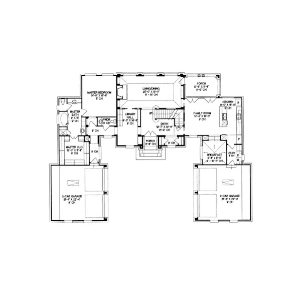 Georgian House Plan First Floor - Royalwood European Home 026D-1374 - Shop House Plans and More