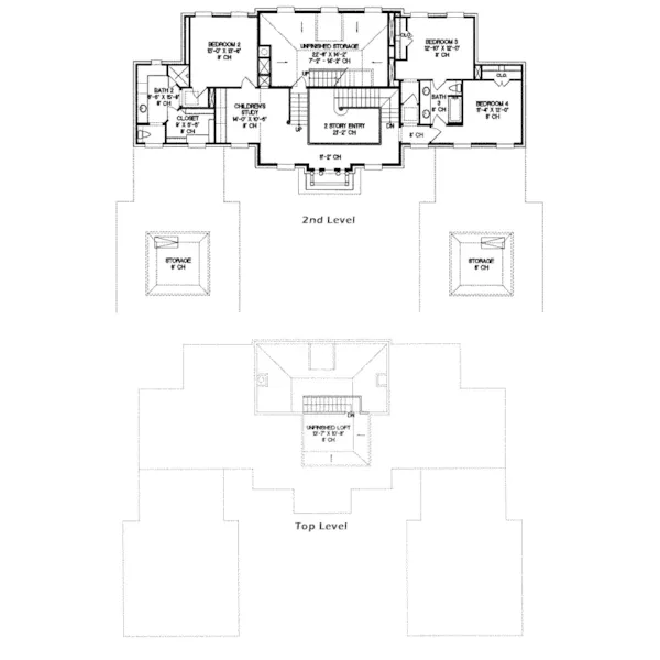 Georgian House Plan Second Floor - Royalwood European Home 026D-1374 - Shop House Plans and More