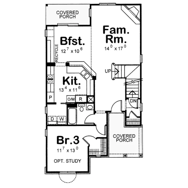 Traditional House Plan First Floor - Pendleton Point European Home 026D-1385 - Shop House Plans and More