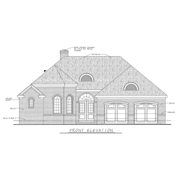 Ranch House Plan Front Elevation - La Grange Point Ranch Home 026D-1397 - Shop House Plans and More