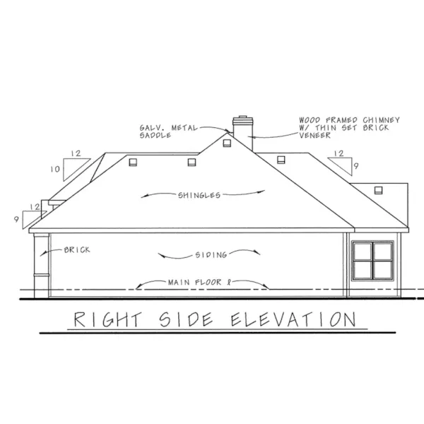 Ranch House Plan Right Elevation - La Grange Point Ranch Home 026D-1397 - Shop House Plans and More