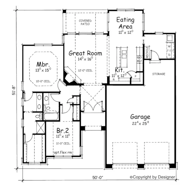 Arts & Crafts House Plan First Floor - Grovertown Craftsman Ranch Home 026D-1398 - Search House Plans and More