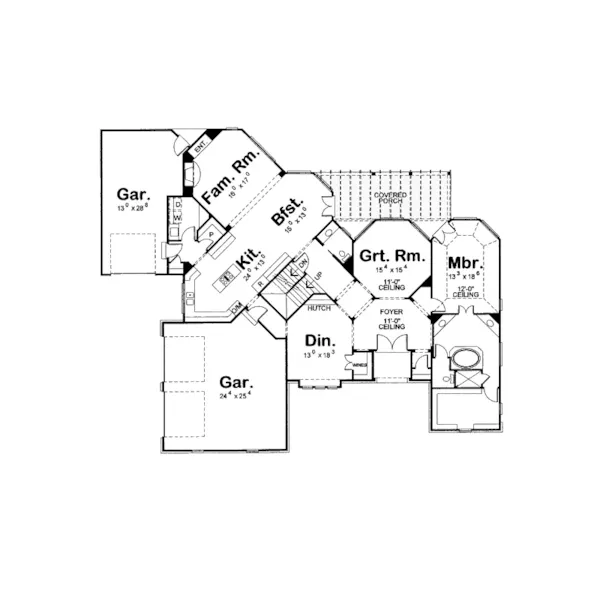 Southern House Plan First Floor - Culver Luxury European Home 026D-1404 - Search House Plans and More