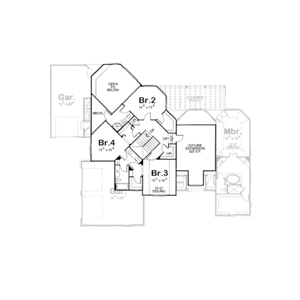 Southern House Plan Second Floor - Culver Luxury European Home 026D-1404 - Search House Plans and More