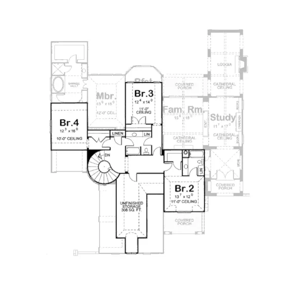 Victorian House Plan Second Floor - Adamsboro European Home 026D-1409 - Search House Plans and More