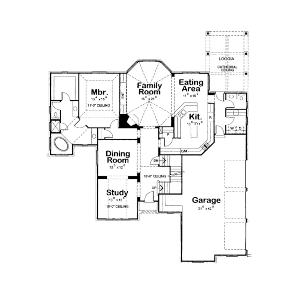 European House Plan First Floor - Travisville Traditional Home 026D-1410 - Shop House Plans and More