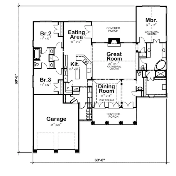 Country House Plan First Floor - Cousteau Craftsman Home 026D-1415 - Search House Plans and More