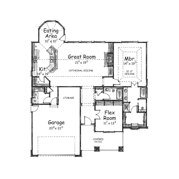 Arts & Crafts House Plan First Floor - Hazelpark Arts And Crafts Home 026D-1646 - Search House Plans and More