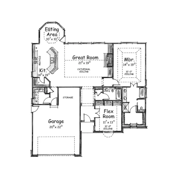 Traditional House Plan First Floor - Cardonia Traditional Home 026D-1647 - Search House Plans and More