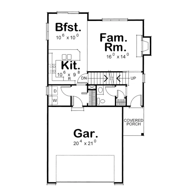 Craftsman House Plan First Floor - Paxton Park Narrow Lot Home 026D-1659 - Shop House Plans and More