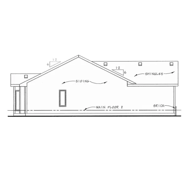 Ranch House Plan Left Elevation - Pecan Point Narrow Lot Home 026D-1666 - Shop House Plans and More