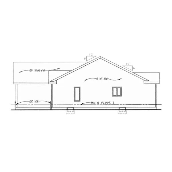 Ranch House Plan Right Elevation - Pecan Point Narrow Lot Home 026D-1666 - Shop House Plans and More