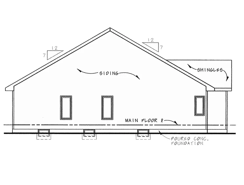 Traditional House Plan Left Elevation - Becks Mill Narrow Lot Ranch Home 026D-1667 - Search House Plans and More