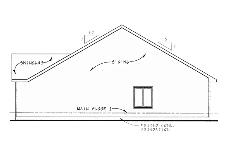 Traditional House Plan Right Elevation - Becks Mill Narrow Lot Ranch Home 026D-1667 - Search House Plans and More