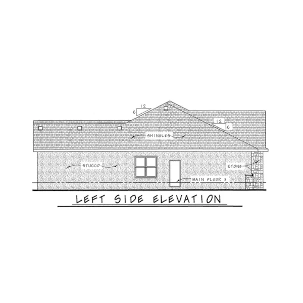 Traditional House Plan Left Elevation - Larkwood European Ranch Home 026D-1673 - Shop House Plans and More