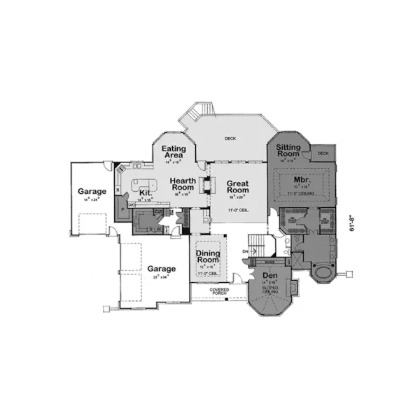 Craftsman House Plan First Floor - Hawkeye European Luxury Home 026D-1674 - Search House Plans and More