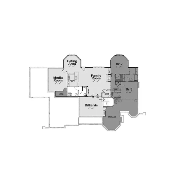 Craftsman House Plan Lower Level Floor - Hawkeye European Luxury Home 026D-1674 - Search House Plans and More