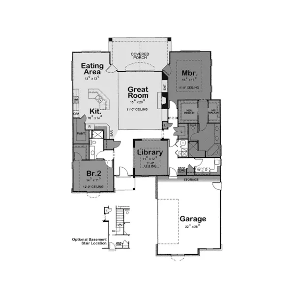 Traditional House Plan First Floor - Hawk Run European Home 026D-1675 - Search House Plans and More