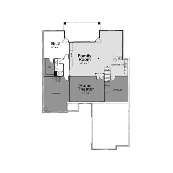 Traditional House Plan Lower Level Floor - Hawk Run European Home 026D-1675 - Search House Plans and More