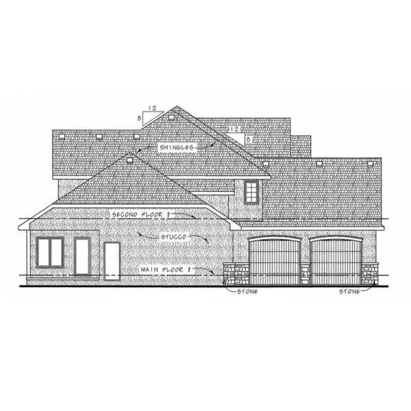 Sunbelt House Plan Left Elevation - Lesterville European Home 026D-1676 - Shop House Plans and More