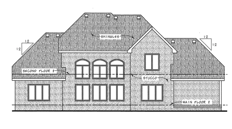 Traditional House Plan Rear Elevation - Lesterville European Home 026D-1676 - Shop House Plans and More