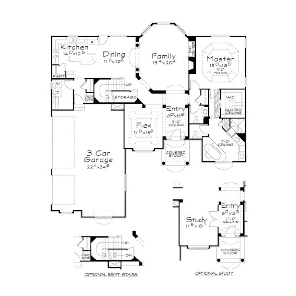 Modern House Plan First Floor - Nora Springs Luxury Home 026D-1680 - Shop House Plans and More