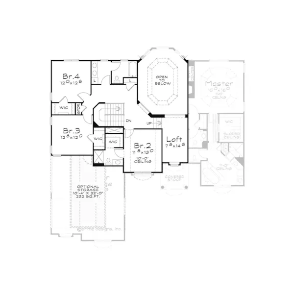 Modern House Plan Second Floor - Nora Springs Luxury Home 026D-1680 - Shop House Plans and More