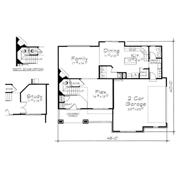 Arts & Crafts House Plan First Floor - Seneca Farm Craftsman Home 026D-1686 - Shop House Plans and More