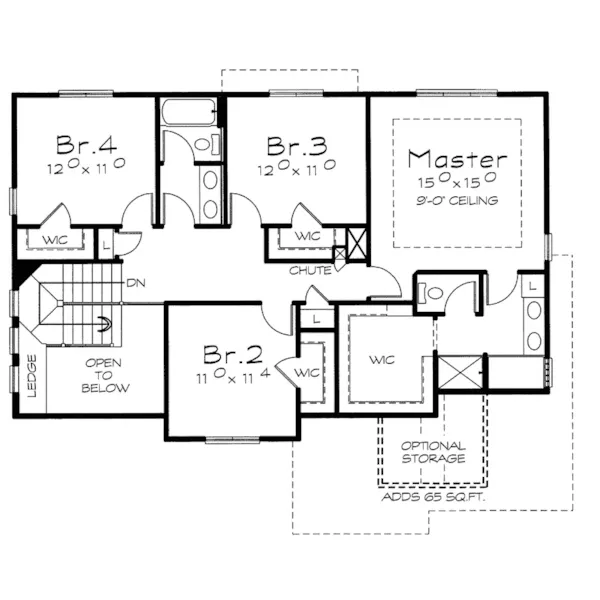 Arts & Crafts House Plan Second Floor - Seneca Farm Craftsman Home 026D-1686 - Shop House Plans and More