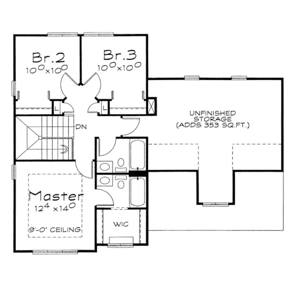 Traditional House Plan Second Floor - Boyden Traditional Home 026D-1694 - Search House Plans and More