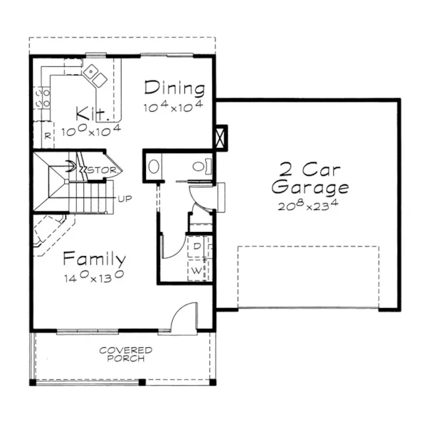 Bungalow House Plan First Floor - McNally Country Home 026D-1695 - Shop House Plans and More