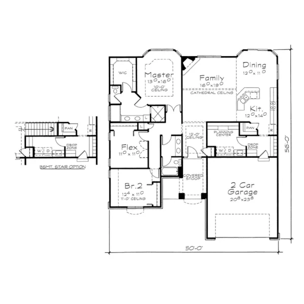 English Cottage House Plan First Floor - Sutherland Ranch Home 026D-1696 - Shop House Plans and More