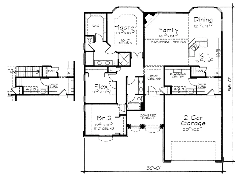 Traditional House Plan First Floor - Westmore Place Ranch Home 026D-1697 - Shop House Plans and More