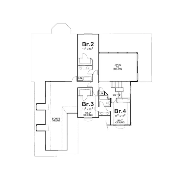 European House Plan Second Floor - Gillett Grove Traditional Home 026D-1698 - Search House Plans and More