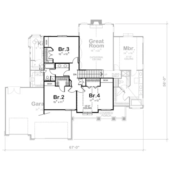 Southern House Plan Second Floor - Stilson Craftsman Home 026D-1699 - Shop House Plans and More