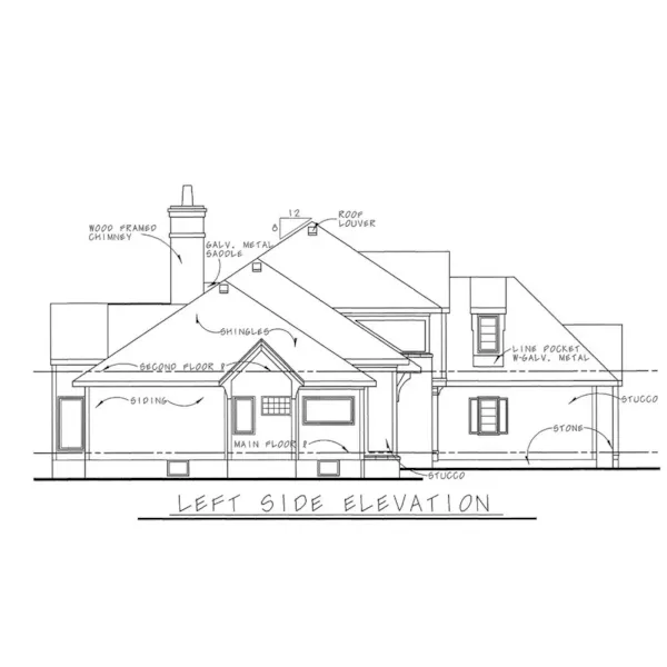 Luxury House Plan Left Elevation - Stanhope Run European Home 026D-1712 - Shop House Plans and More