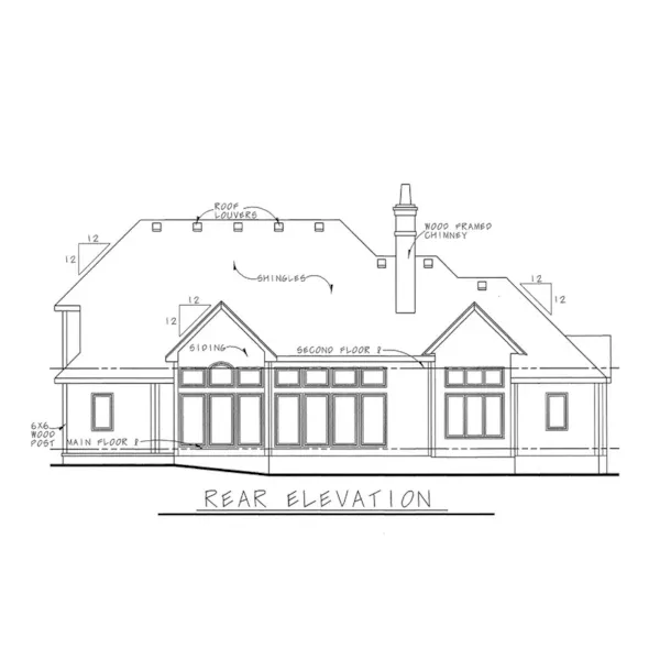Luxury House Plan Rear Elevation - Stanhope Run European Home 026D-1712 - Shop House Plans and More