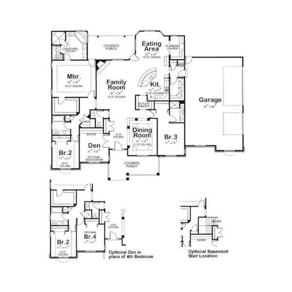 Craftsman House Plan First Floor - Jewell Creek European Home 026D-1713 - Search House Plans and More