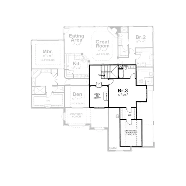 Traditional House Plan Second Floor - Try Mill European Home 026D-1718 - Shop House Plans and More